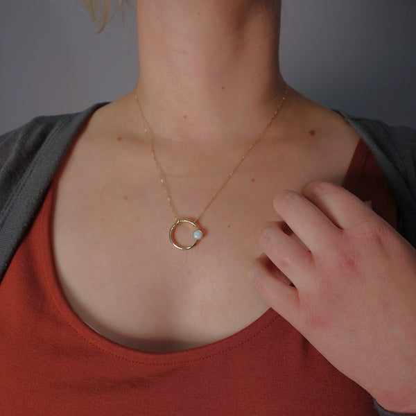 Organic Circle Necklace - Bronze