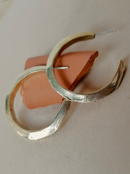 Textured Hoops - Bronze