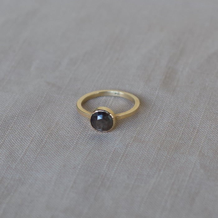 Gold Sheen Sapphire Solitaire Ring