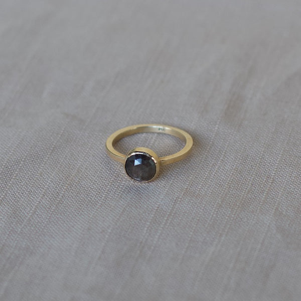 Gold Sheen Sapphire Solitaire Ring