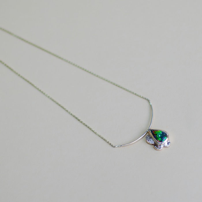 Black Opal and Gold Necklace