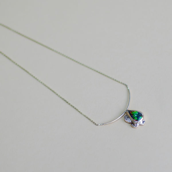 Black Opal and Gold Necklace - One Of A Kind