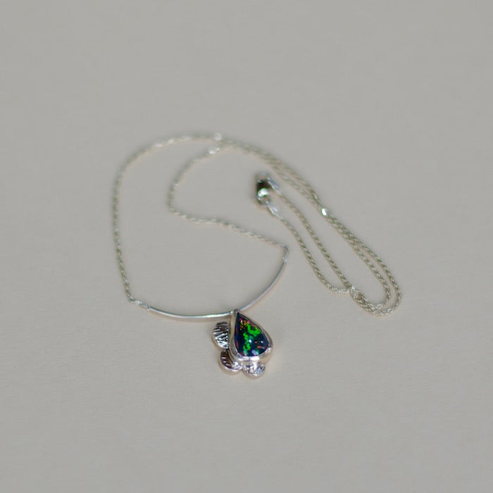 Black Opal and Gold Necklace