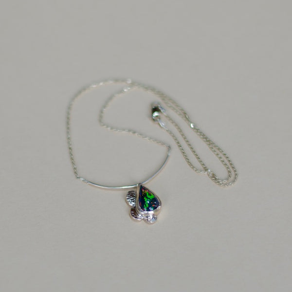Black Opal and Gold Necklace - One Of A Kind