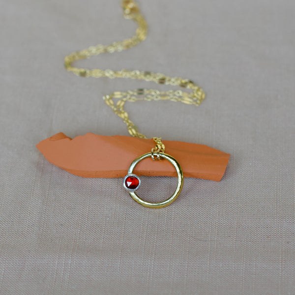 Organic Circle Necklace - Bronze