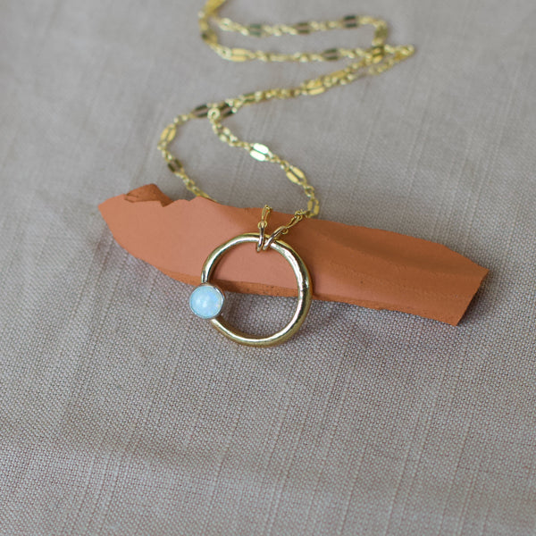 Organic Circle Necklace - Bronze