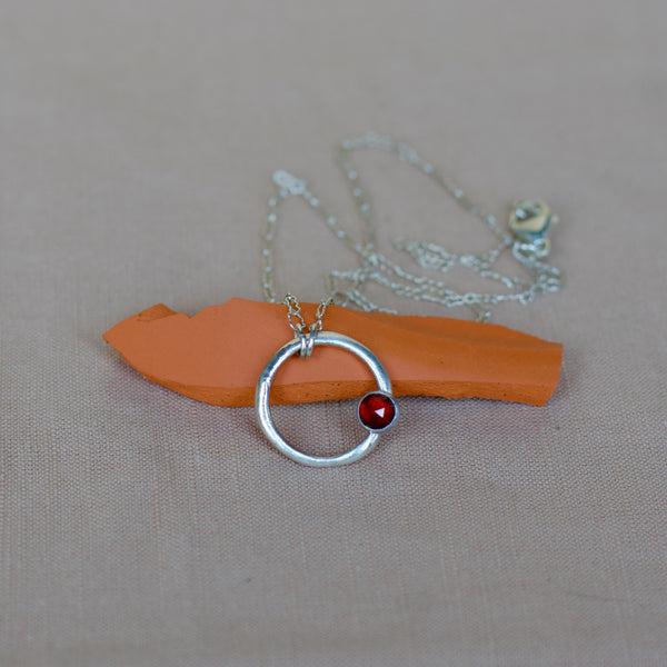 Organic Circle Necklace - Silver
