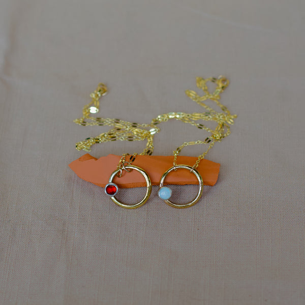 Organic Circle Necklace - Bronze