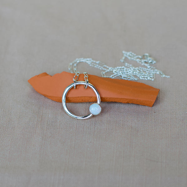 Organic Circle Necklace - Silver