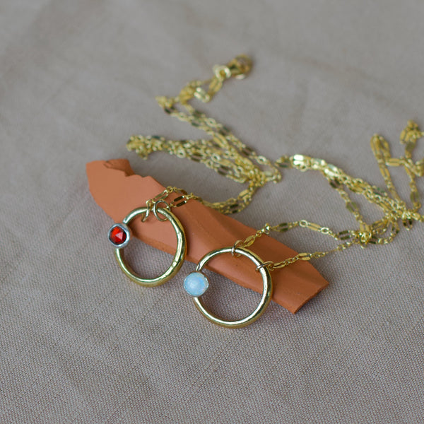 Organic Circle Necklace - Bronze