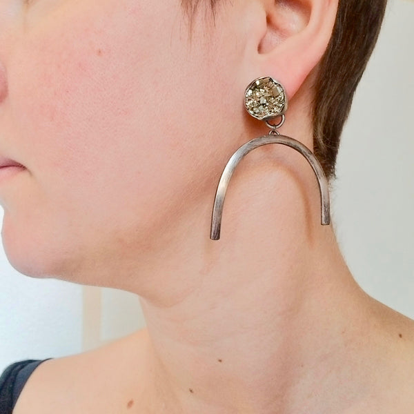 Pyrite Arch Earrings