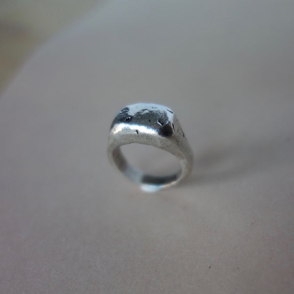 Weathered Signet Ring - Silver