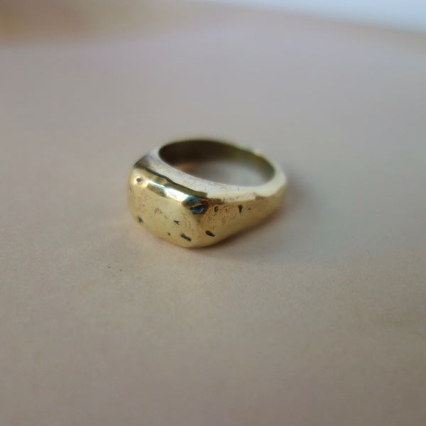 Weathered Signet Ring - Bronze