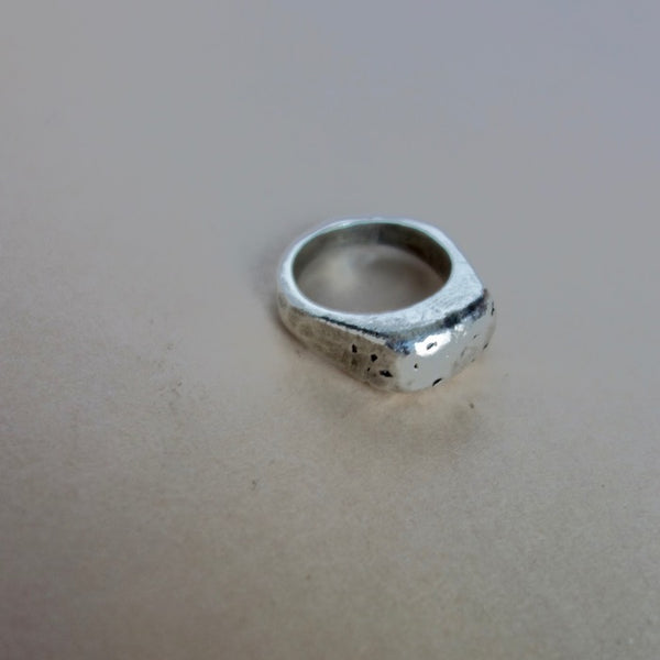 Weathered Signet Ring - Silver