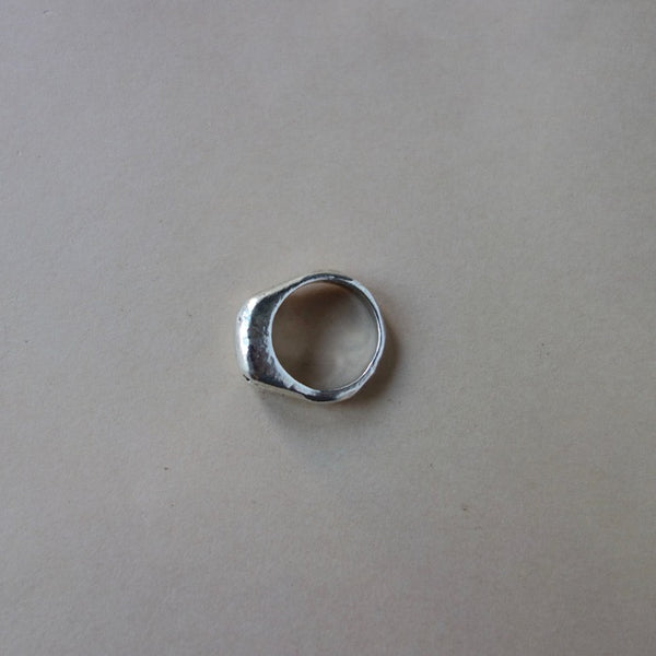 Weathered Signet Ring - Silver