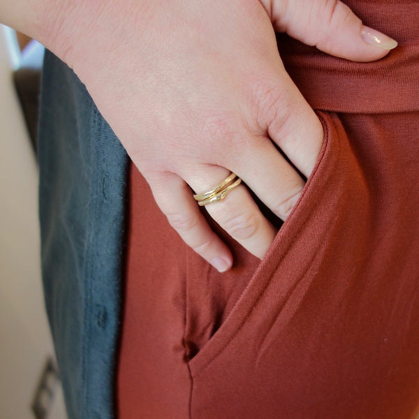 Organic Stacking Ring Set - Bronze