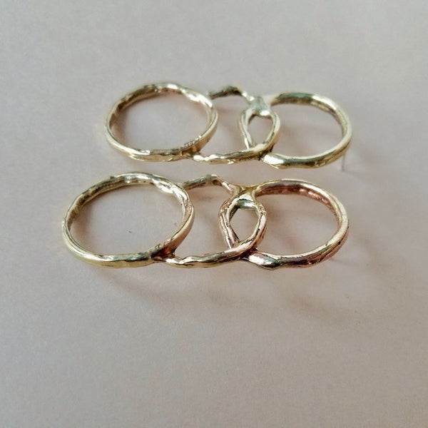 Molten Earrings - Bronze or Silver