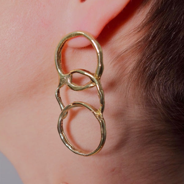 Molten Earrings - Bronze or Silver