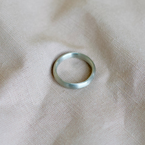 White Gold Matte Comfort Band - 5mm