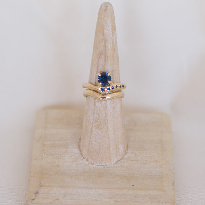 North Star Ring - Montana Sapphire and 14k Yellow Gold
