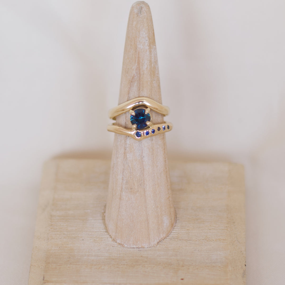 North Star Ring - Montana Sapphire and 14k Yellow Gold