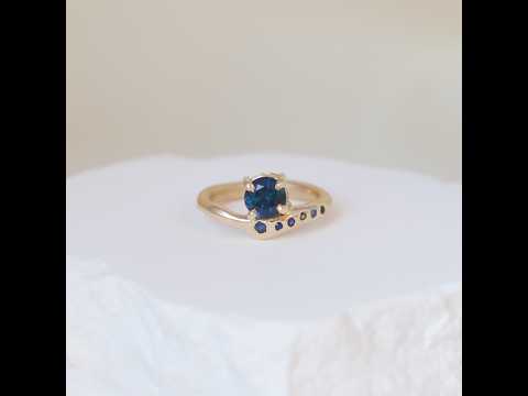 North Star Ring - Montana Sapphire and 14k Yellow Gold