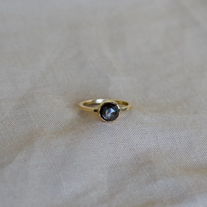 Gold Sheen Sapphire Solitaire Ring