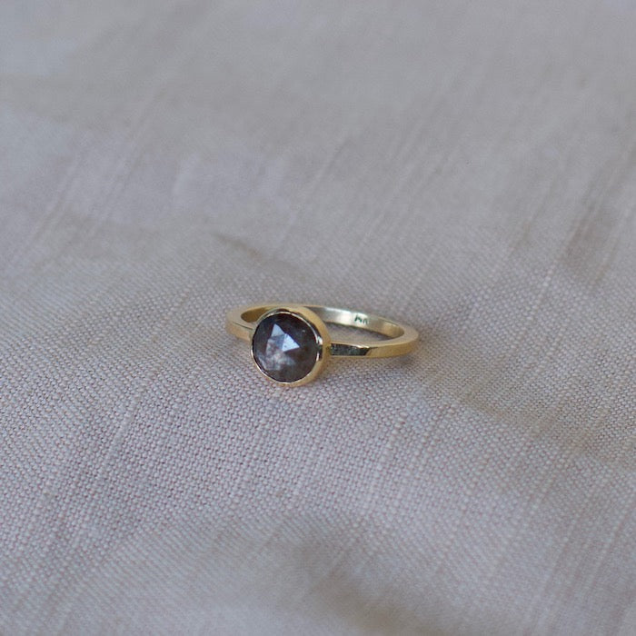 Gold Sheen Sapphire Solitaire Ring